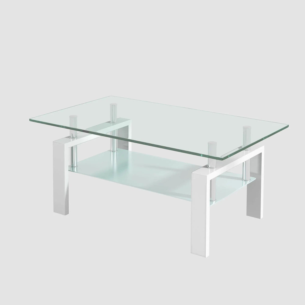 Tempered Glass Table | Hidden Storage | Easy Assembly