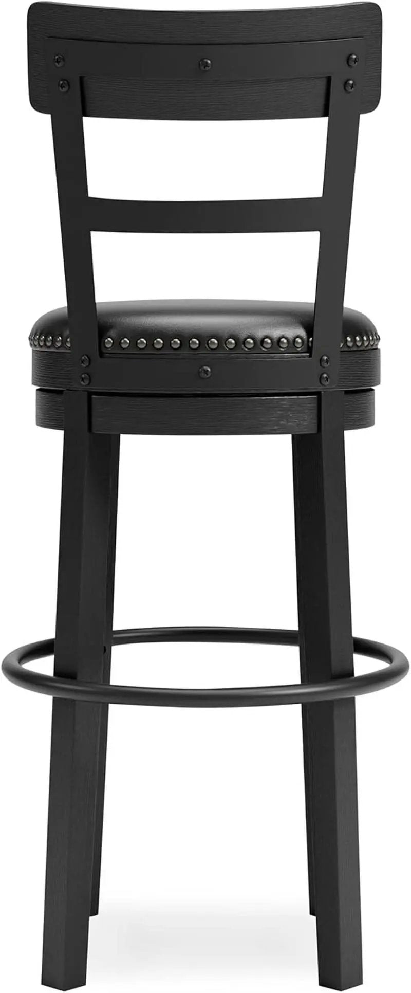 Valebeck 30.38 Black Upholstered Pub Height Swivel Barstool from PriceLows™