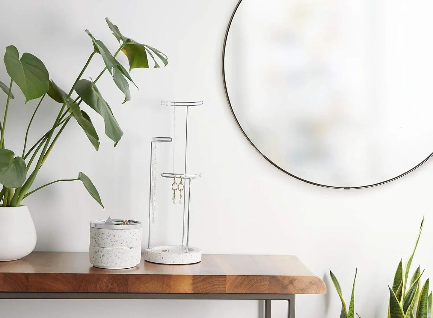 34 Inch Circle Mirror Titanium Finish For Entryways from PriceLows™