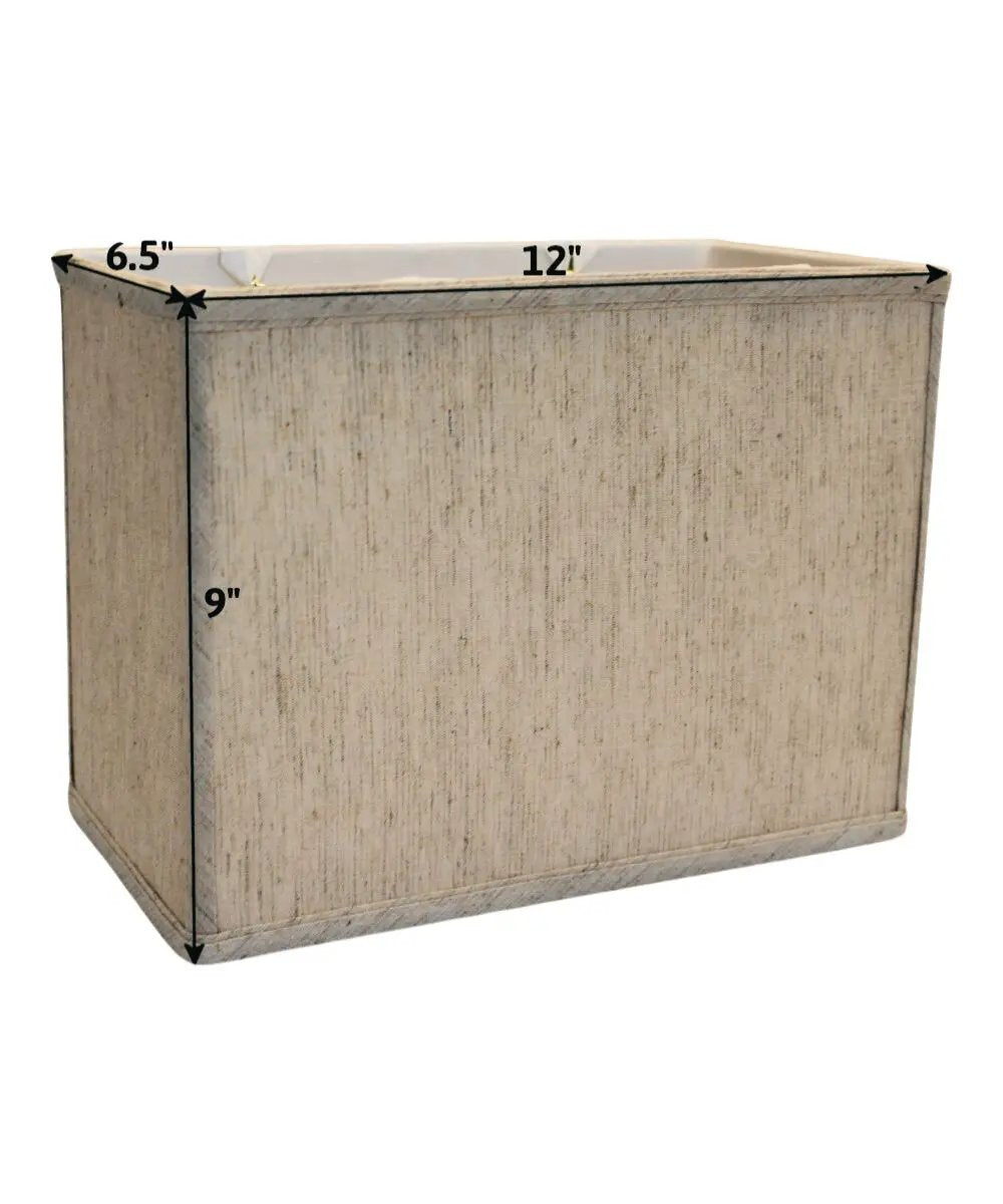 Rectangular Drum Lampshade | 7 X 9 Inch | Textured Oatmeal Linen