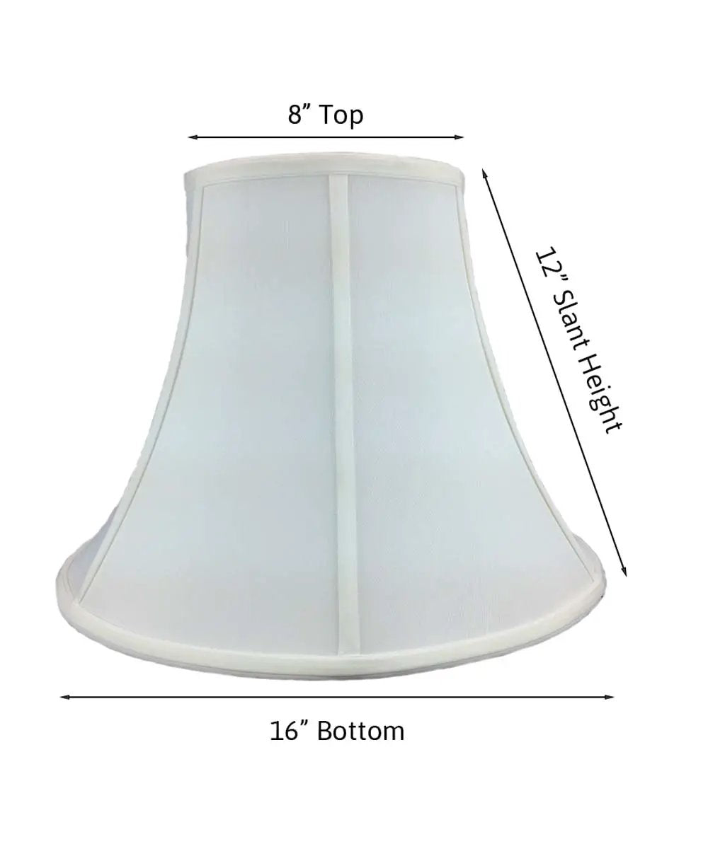 Lamp Shade | Bell Shape Shantung | Pure White | 16 By 12 Inches