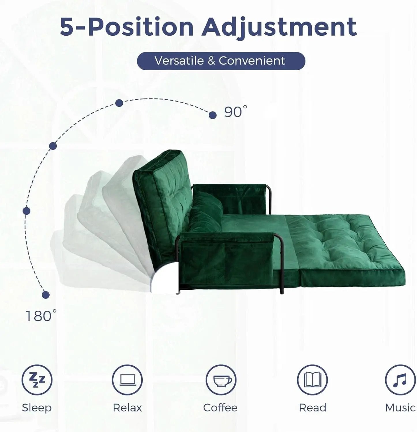Green Adjustable Floor Sofa Bed Multifunctional Lounge from PriceLows™