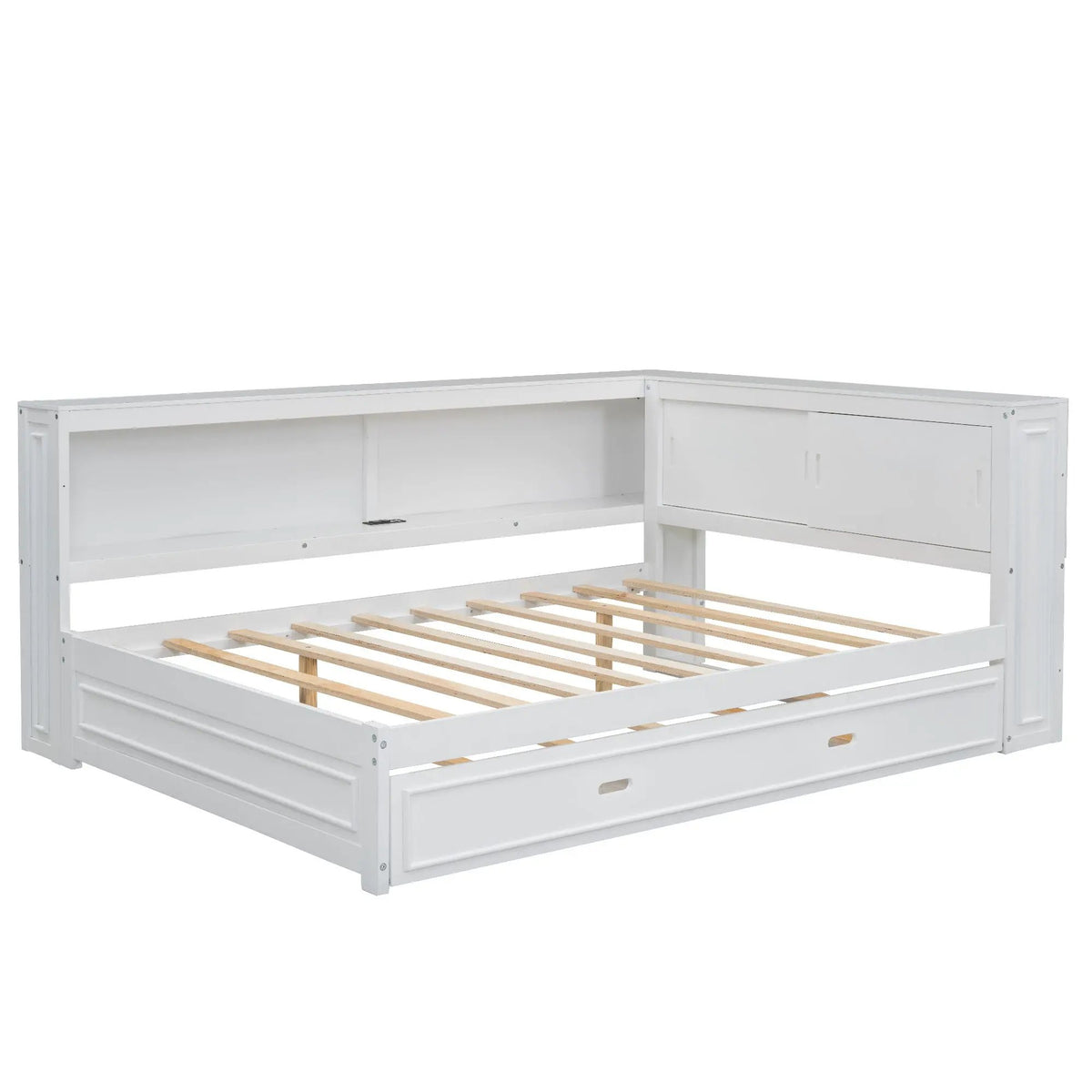 Daybed With Trundle | Storage Shelves | LED Strip With Remote | USB Charging