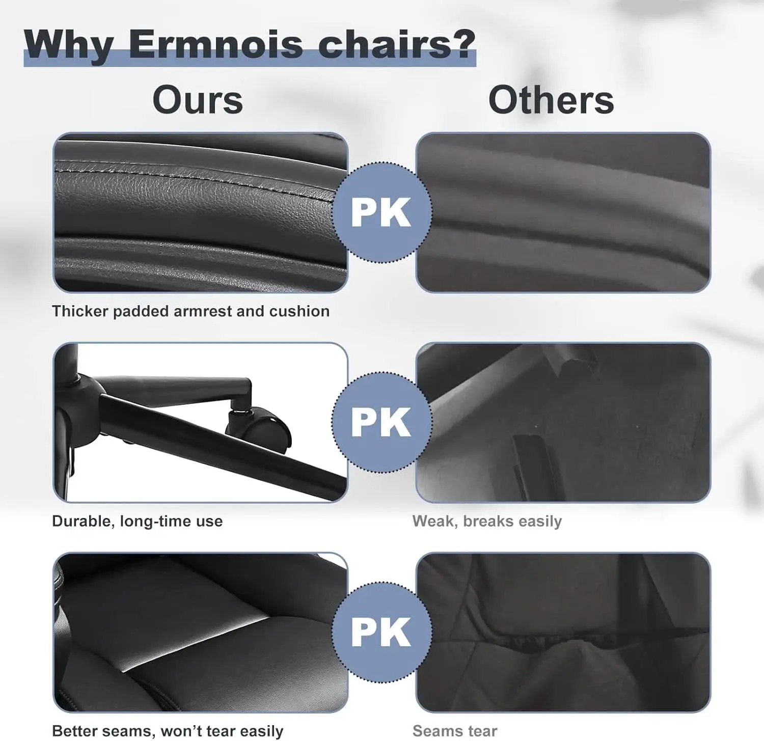 Black Ergonomic Office Chair With Adjustable Lumbar Support from PriceLows™