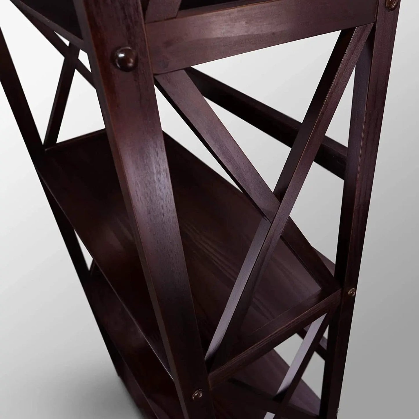 Espresso Montego Five Shelf Bookcase With X Design from PriceLows™