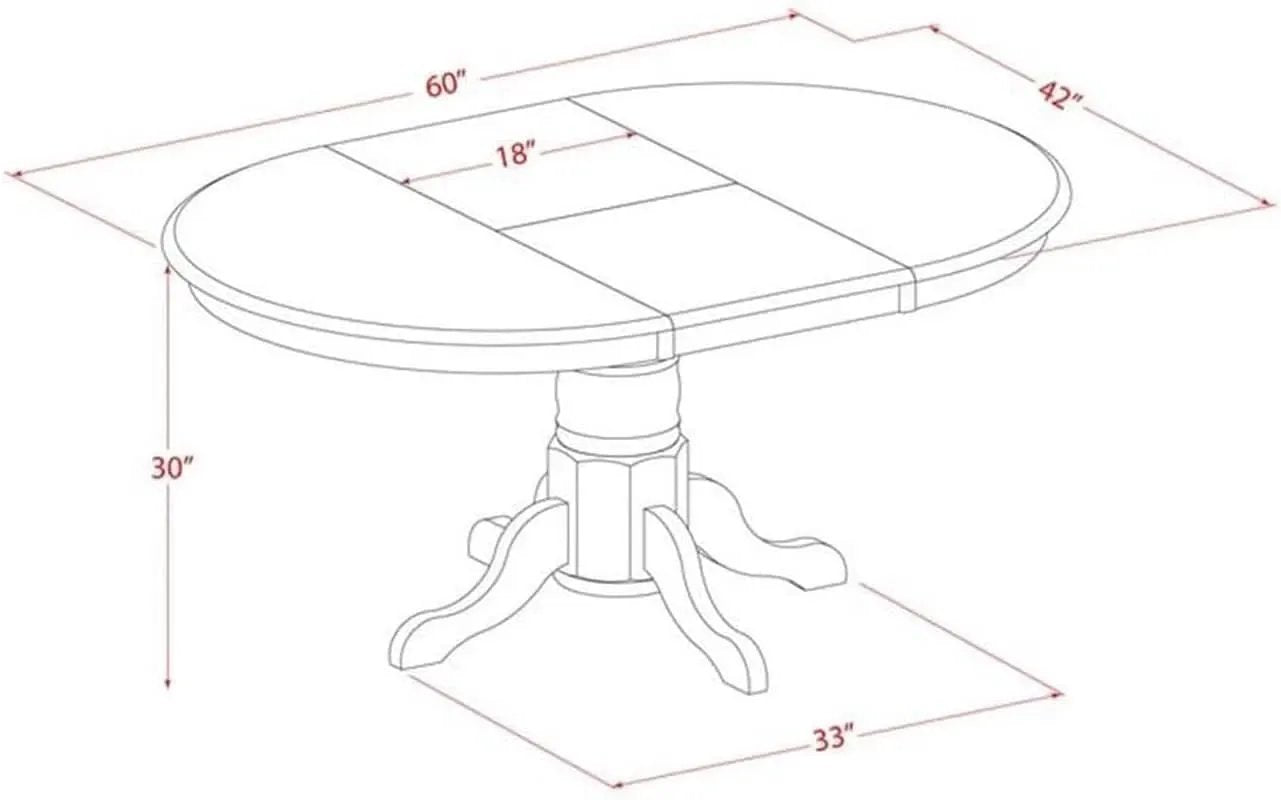 Avon Dining Table Butterfly Leaf 60x42 Inches Oval from PriceLows™