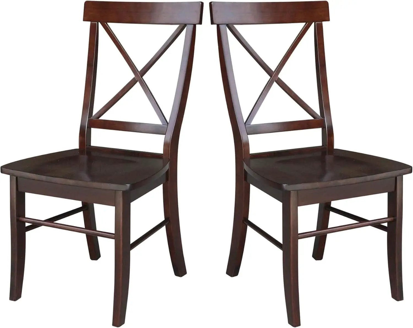 X Back Dining Chair In Java Finish With Solid Wood Seat from PriceLows™