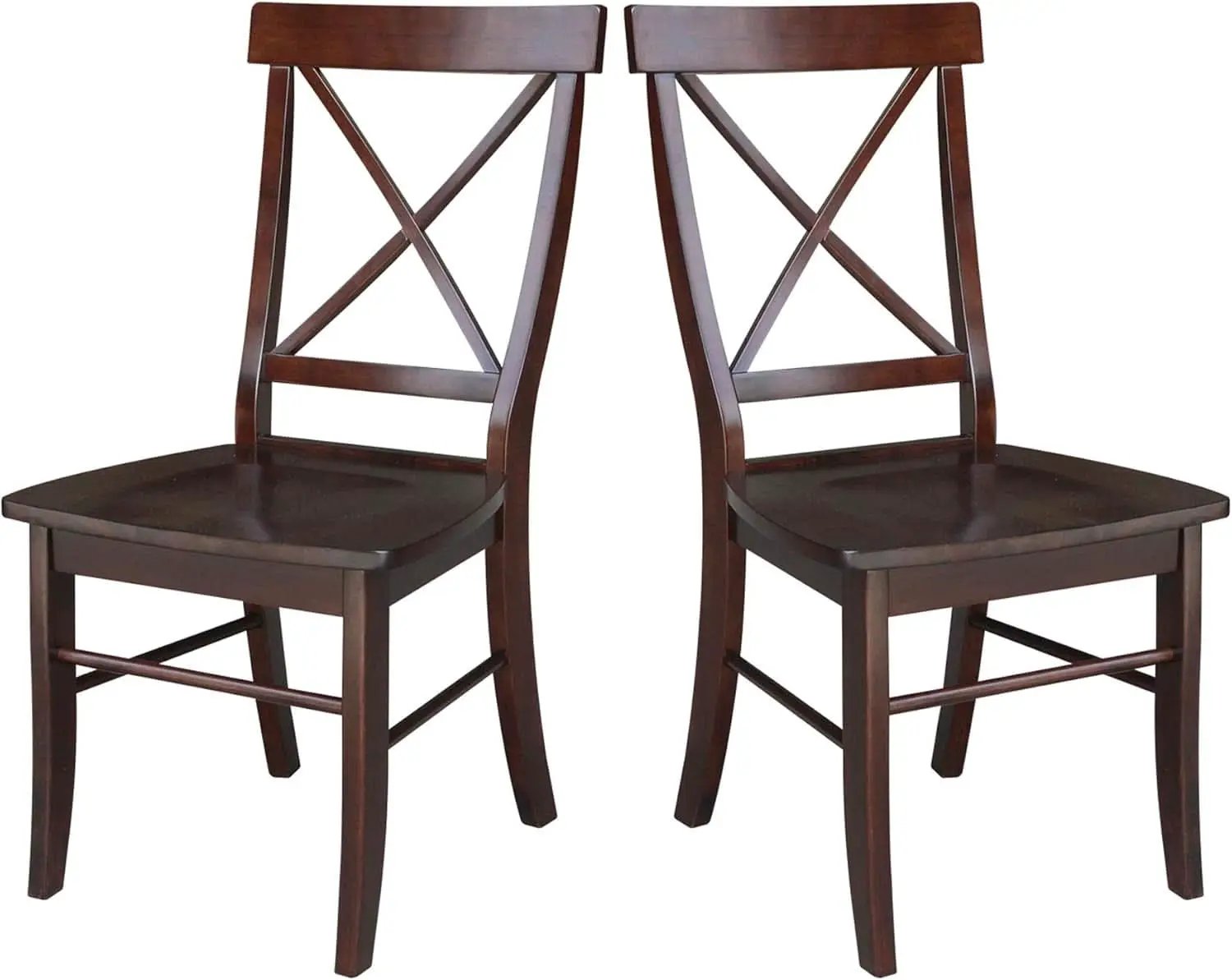 X Back Dining Chair In Java Finish With Solid Wood Seat from PriceLows™
