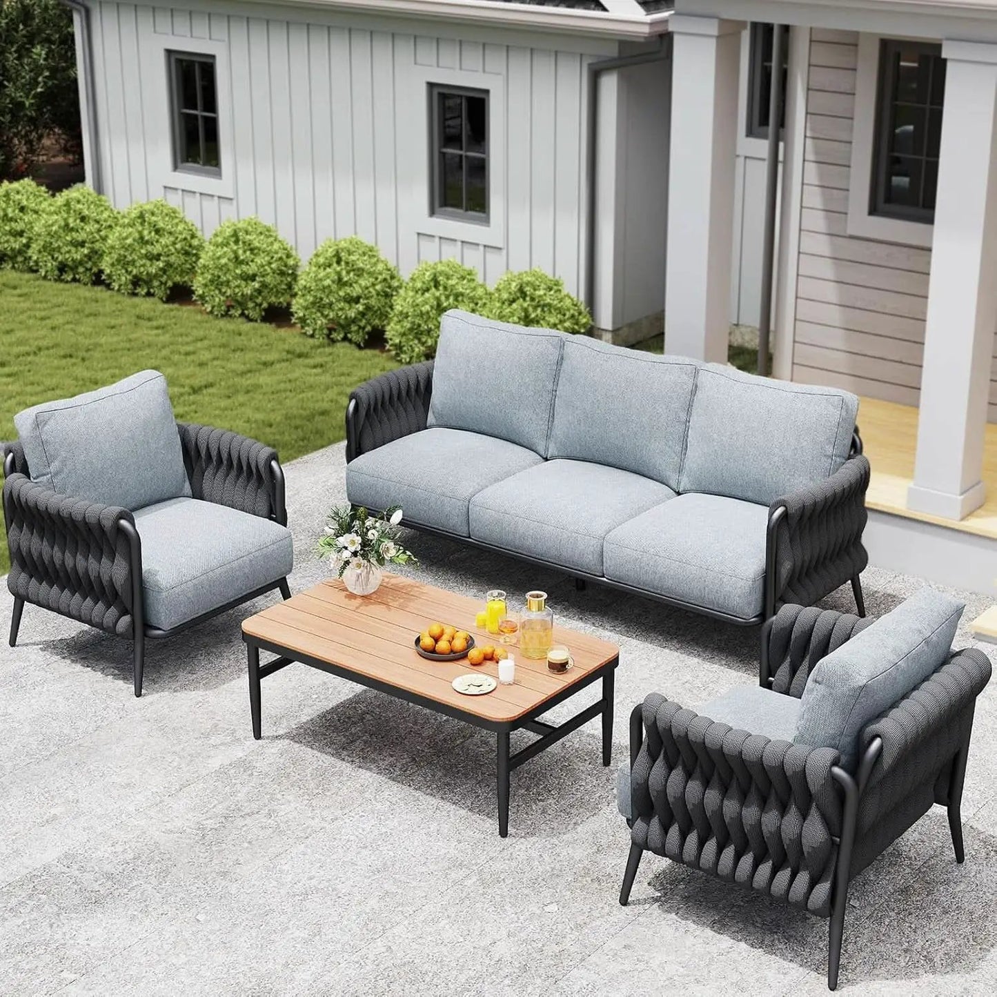 Stylish Outdoor Patio Furniture Set with Waterproof Cushions from PriceLows™