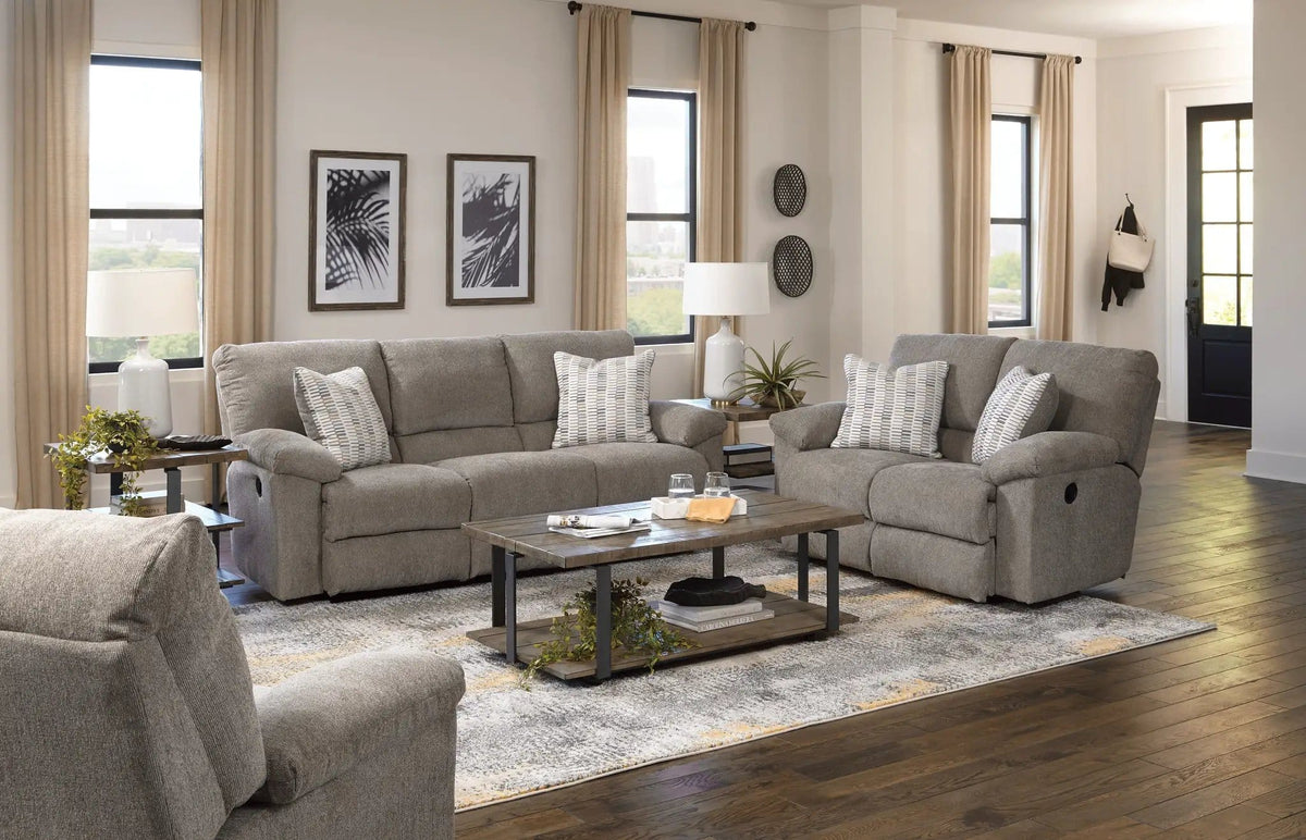 Tyler Reclining Sofa | 4 Pieces | Chenille & Fabric | Living Room