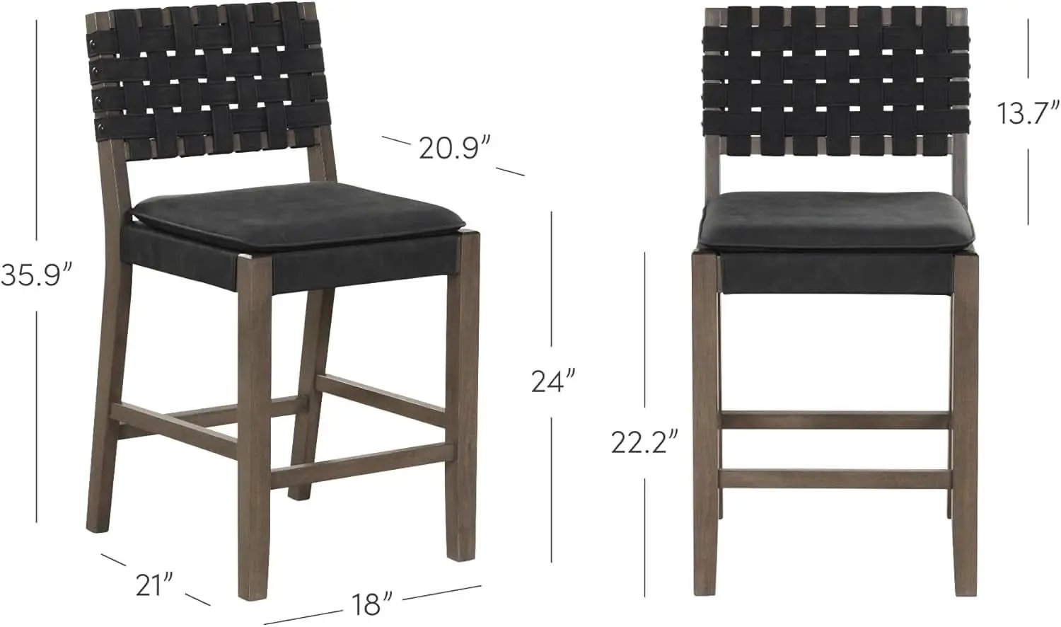 Cohen Mid Century Leather Bar Stool Counter Height from PriceLows™