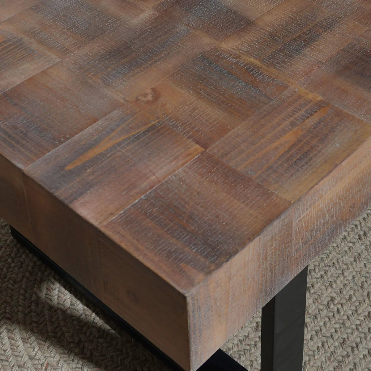 Rectangular Coffee Table With U-Shaped Legs Living Room Multi | 47.2 x 23.5 x 18 in | Engineered Wood & Metal | Living Room