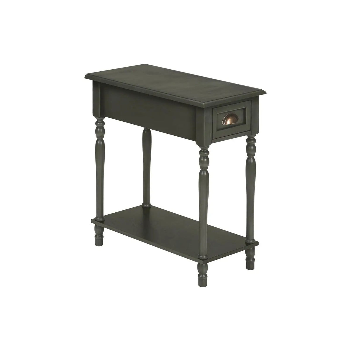 Accent Side Table | 2 Tiers | Storage Drawer | Traditional Design