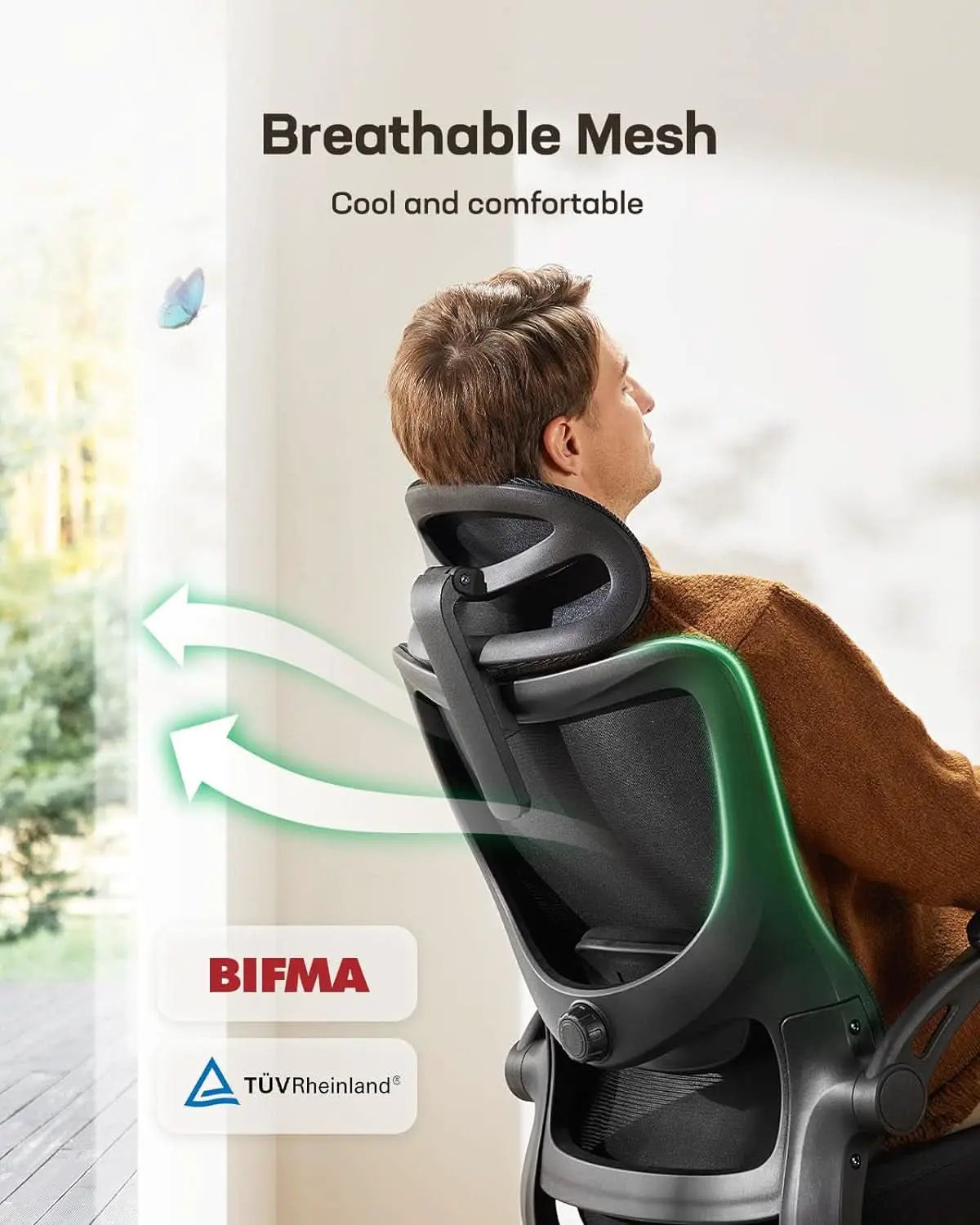 Ergonomic High Back Mesh Office Chair With Adjustable Lumbar Support from PriceLows™