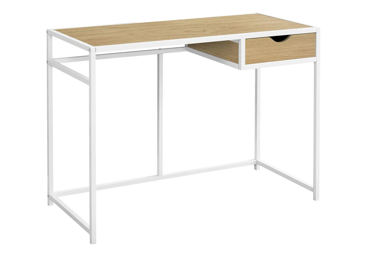 Compact Computer Desk | Small Storage Drawer | Slender Metal Frame | 42.25 Inch Length