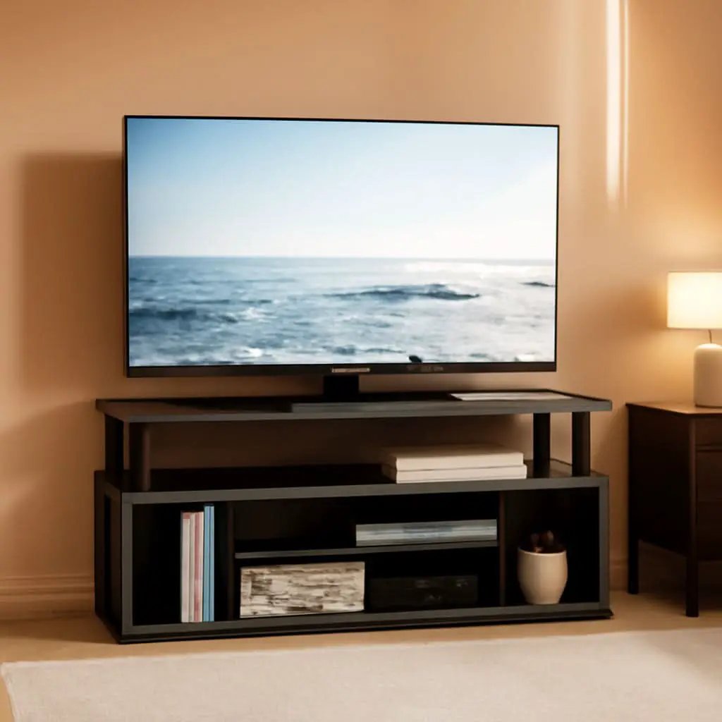 Large Entertainment Center for 55 Inch TV Oak and Black from PriceLows™