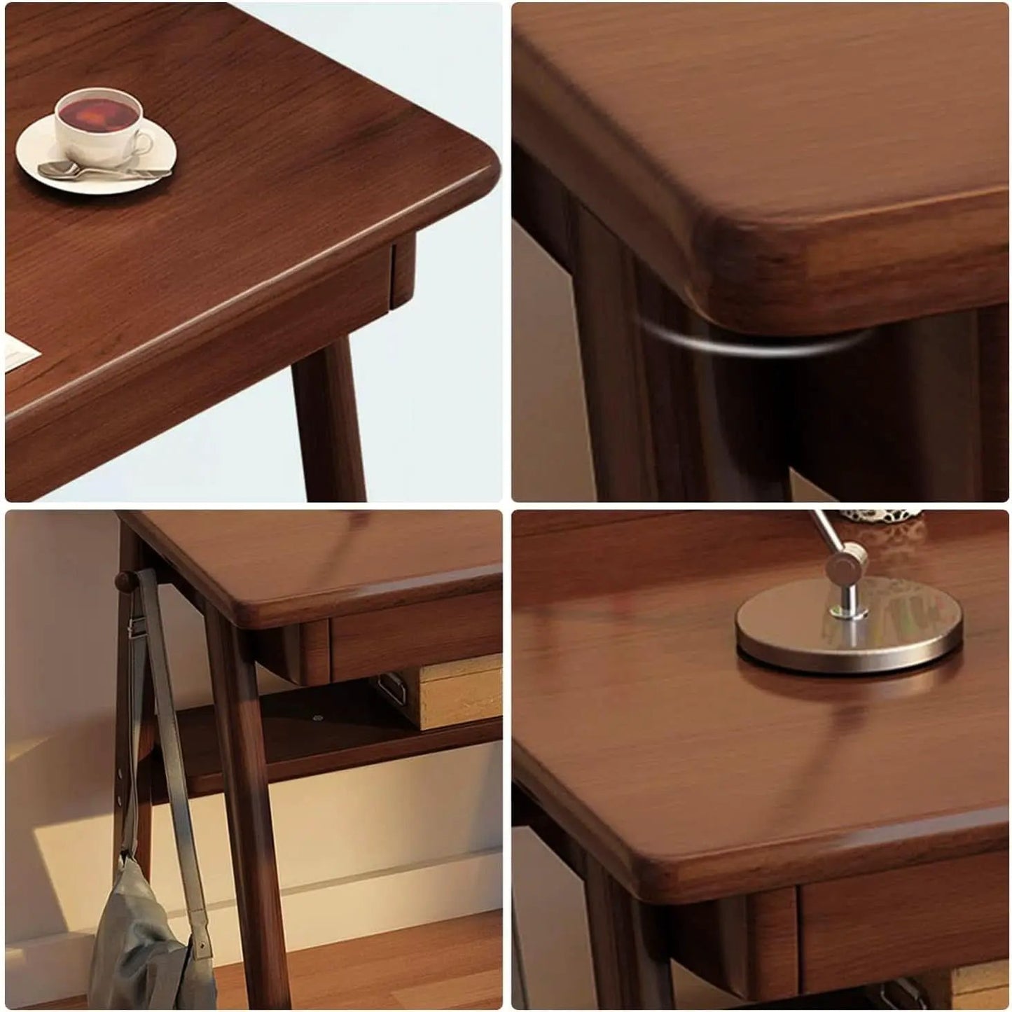 Solid Wood Writing Desk 47 In Walnut Enterprise Edition from PriceLows™