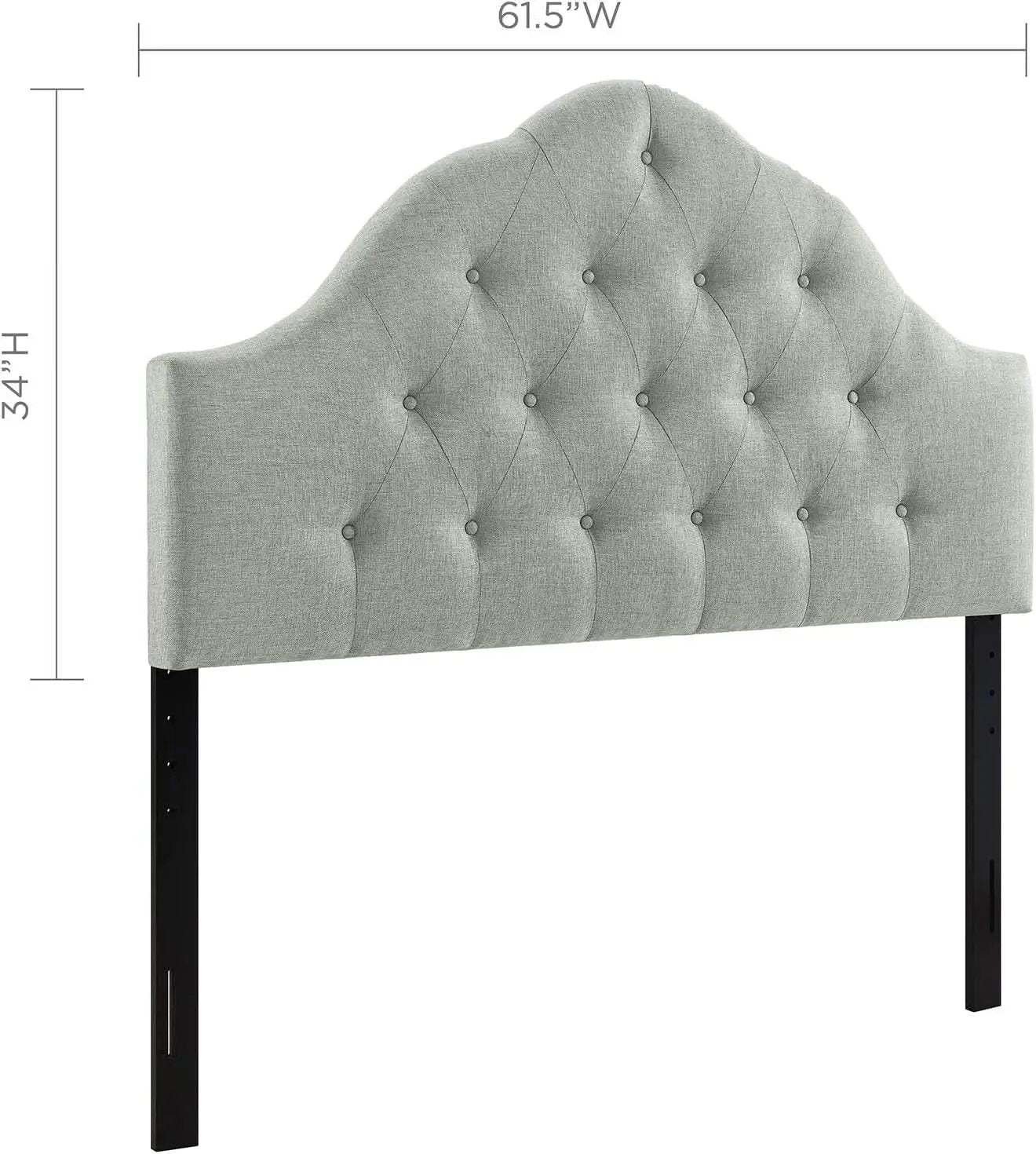 Tufted Linen Upholstered Queen Headboard with High Arch from PriceLows™