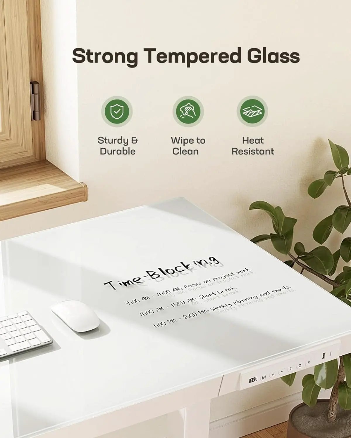 Glass Standing Desk 48x24 Height Adjustable For Home Office from PriceLows™