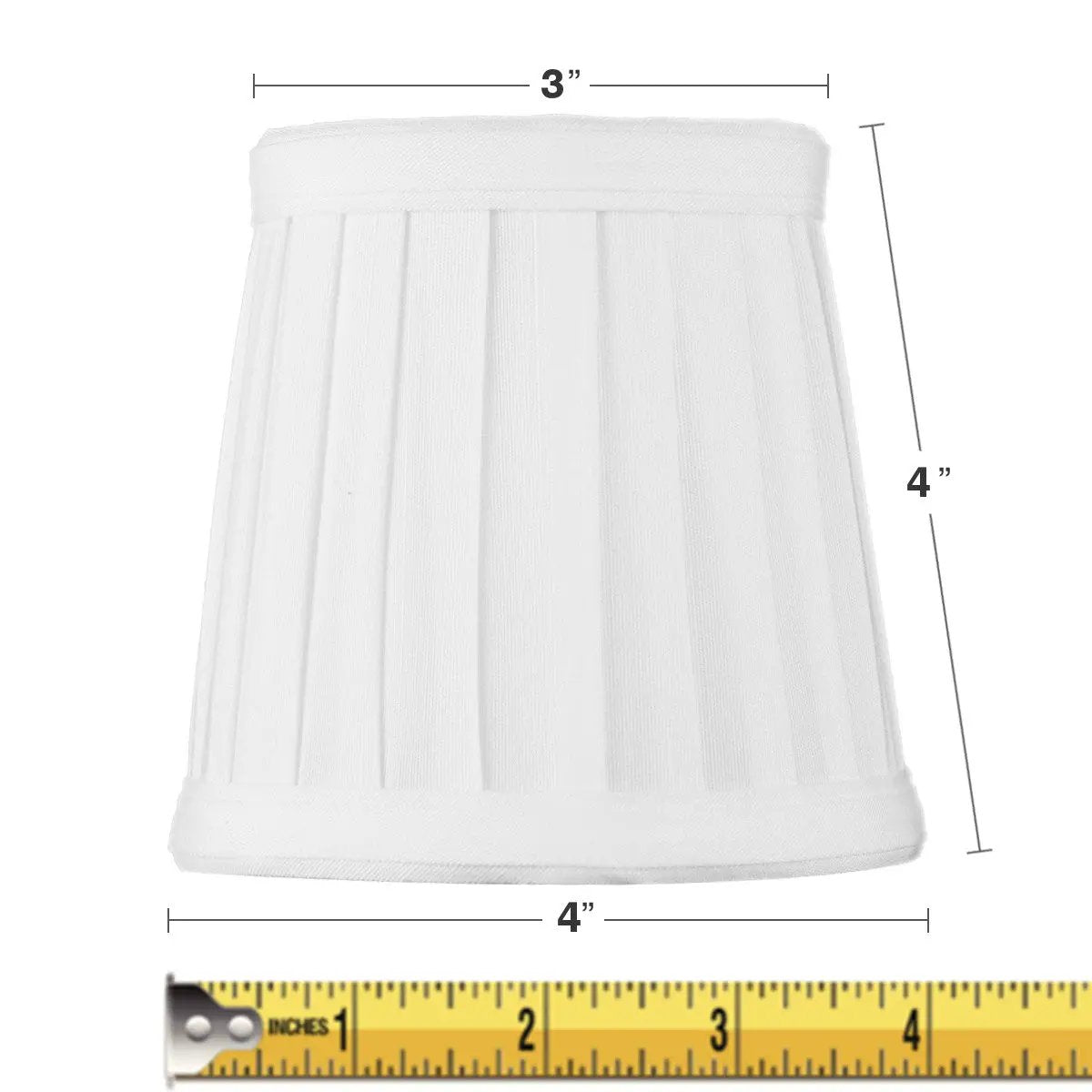 Candelabra Lamp Shades | Set Of 6 | White Pleated Clip On | 4W X 4H Down