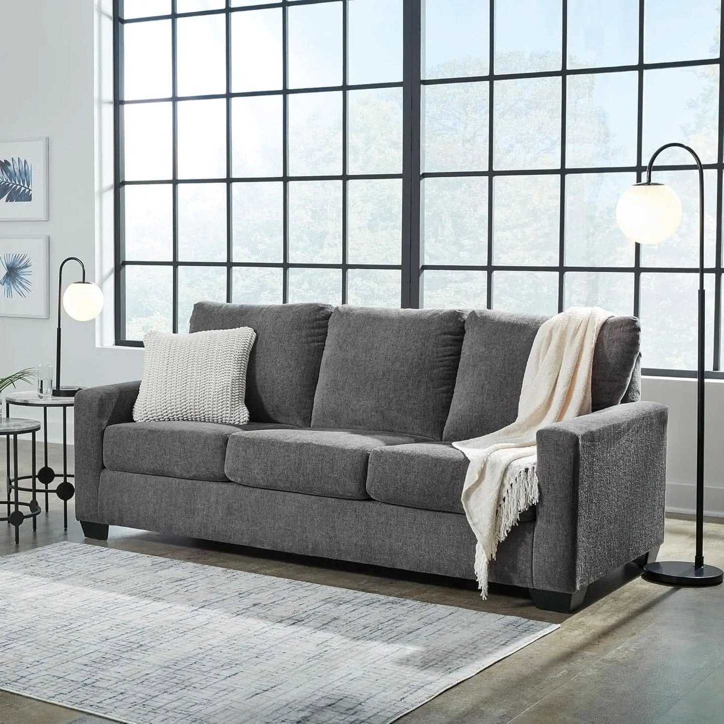 Queen Memory Foam Convertible Sofa Sleeper Charcoal from PriceLows™
