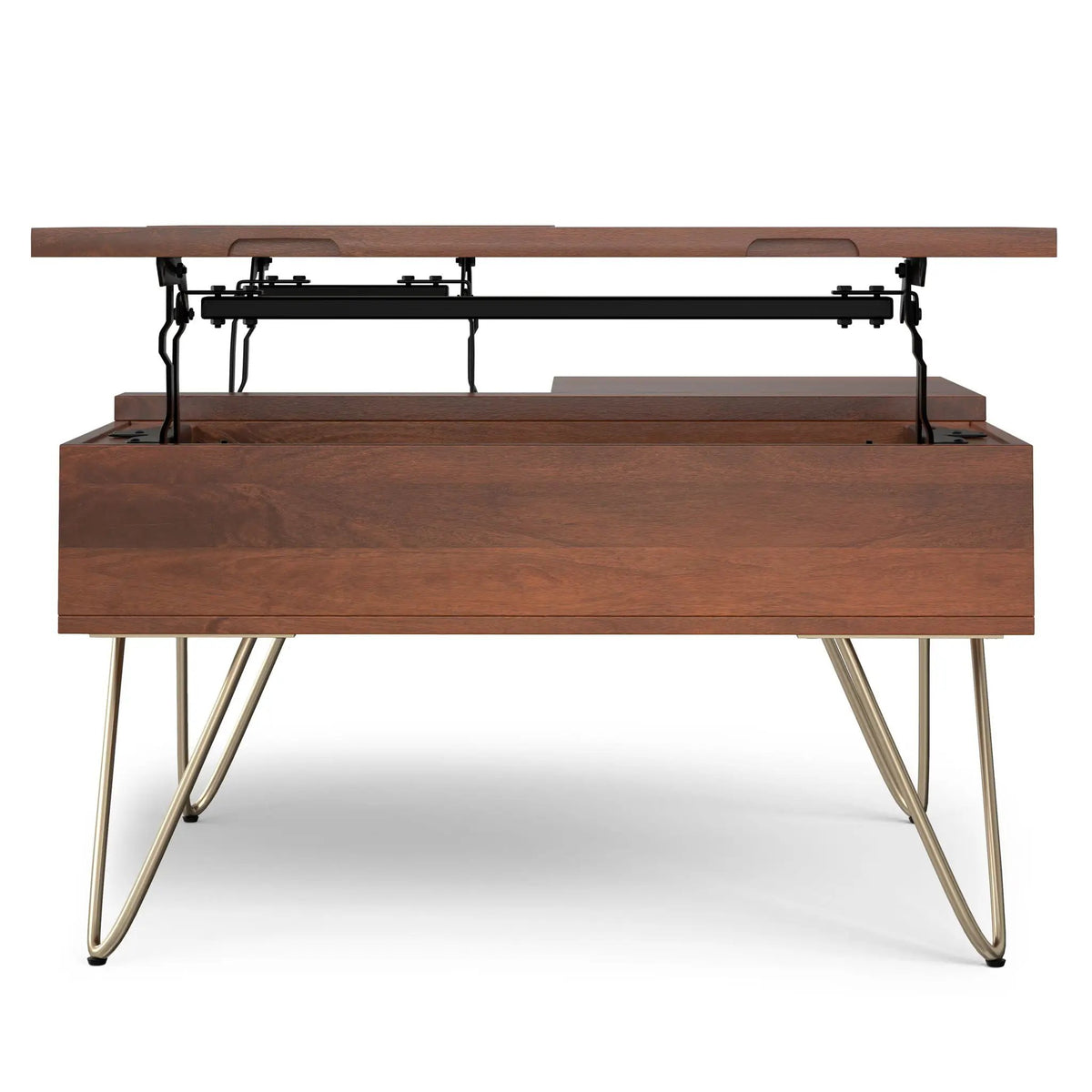 Hunter Lift Top Coffee Table | Handcrafted Solid Mango Hardwood | Split Lift Top | Large Storage Area