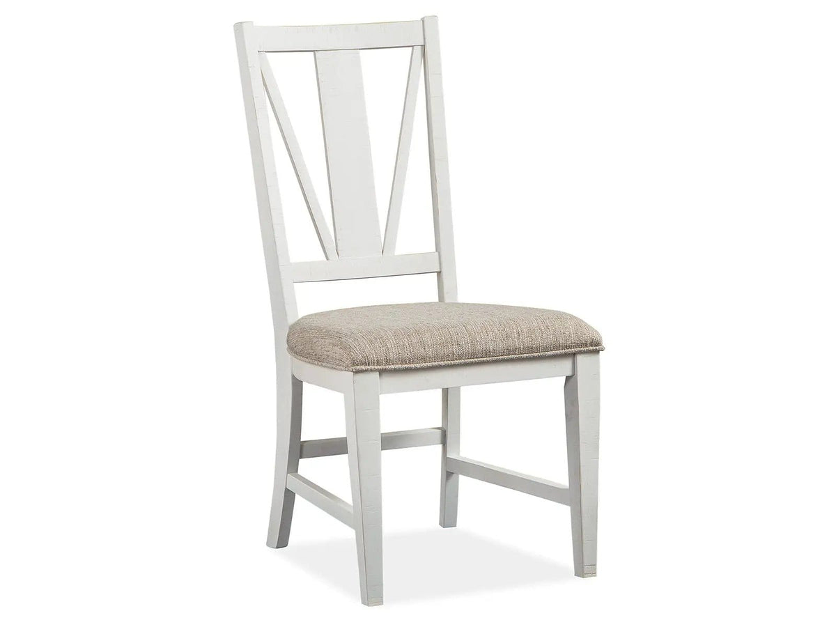 Heron Cove Dining Side Chair With Upholstered Seat (Set of 2) | 23.25 x 19.75 x 40 in | Veneer & Wood | Chalk White