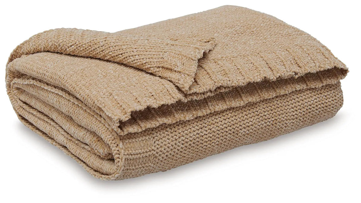 Anawood Knit Throw Blanket | Neutral Hue | Textural Knit Construction | 50 x 60 Inch
