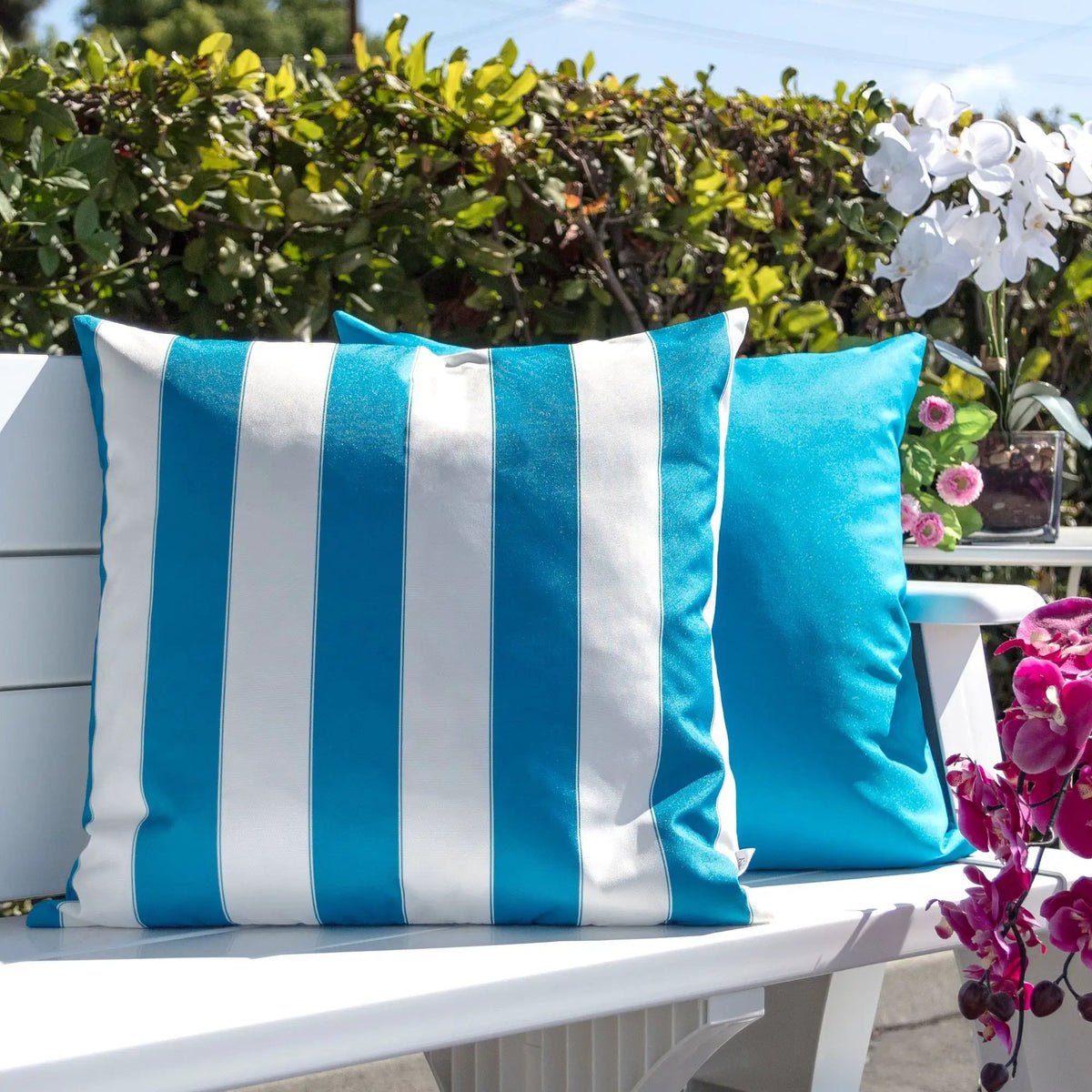 Horizon Stripe Pillow | Outdoor And Indoor Use | Water-Resistant Fabric | Removable Cover