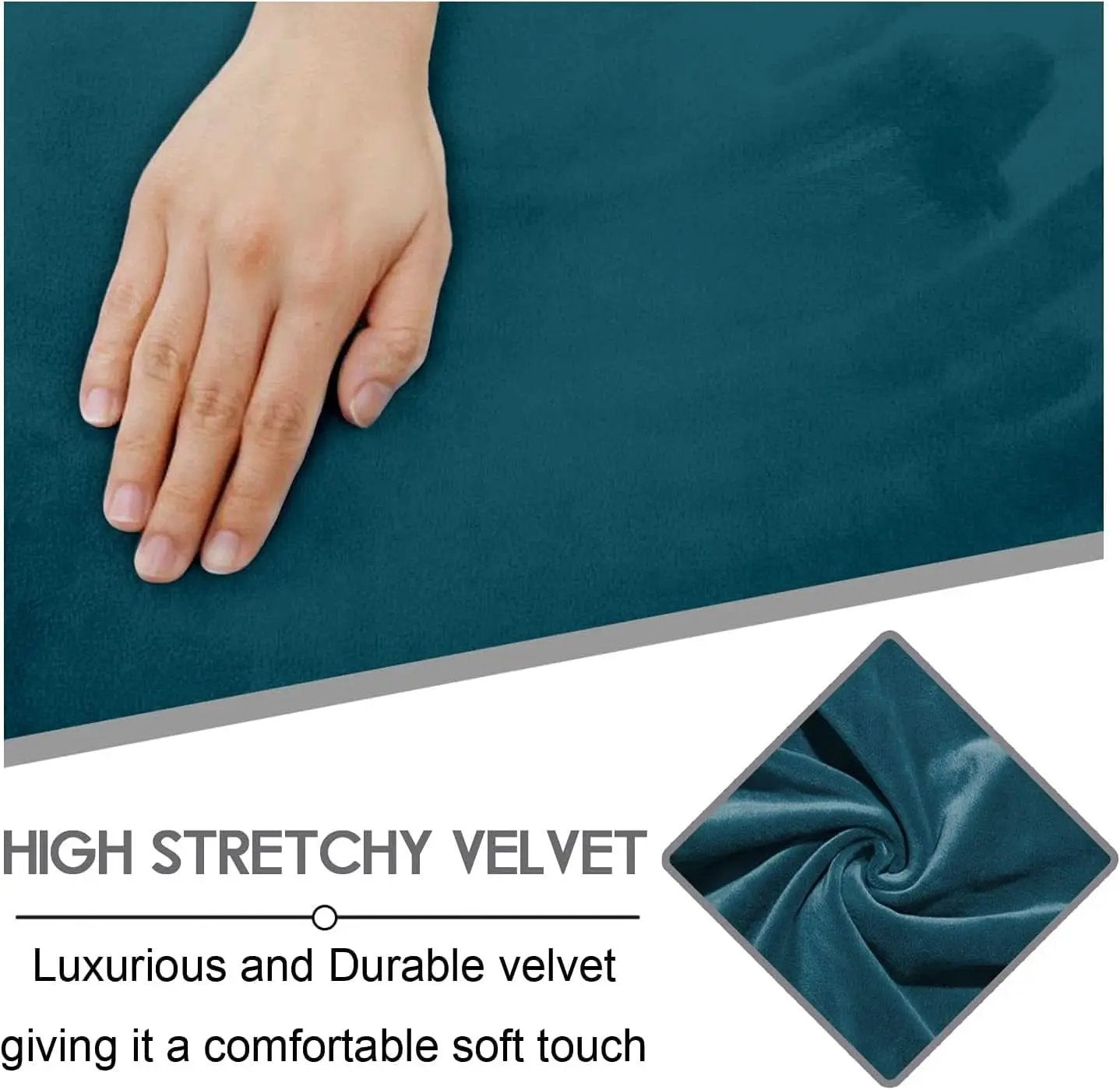 Velvet Seven Piece Sectional Recliner Sofa Cover Deep Teal from PriceLows™