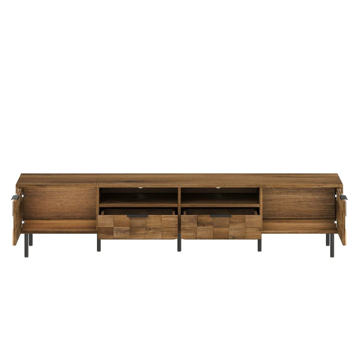 TV Stand | Media Console | 78.7 Inch with 2 Drawers 4 Cabinets | Mid Century