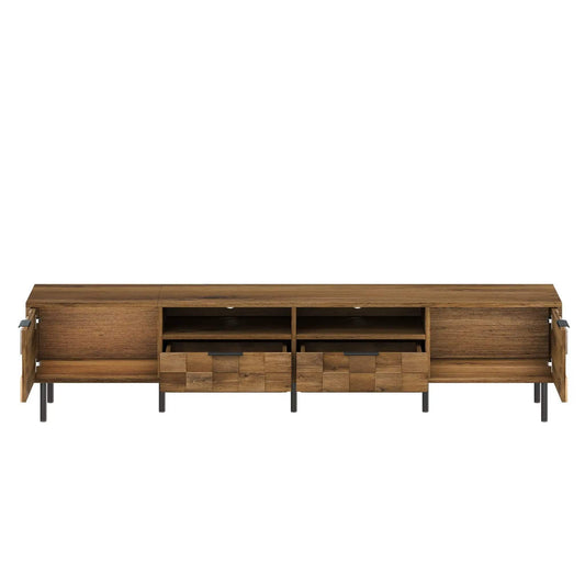 TV Stand | Media Console | 78.7 Inch with 2 Drawers 4 Cabinets | Mid Century