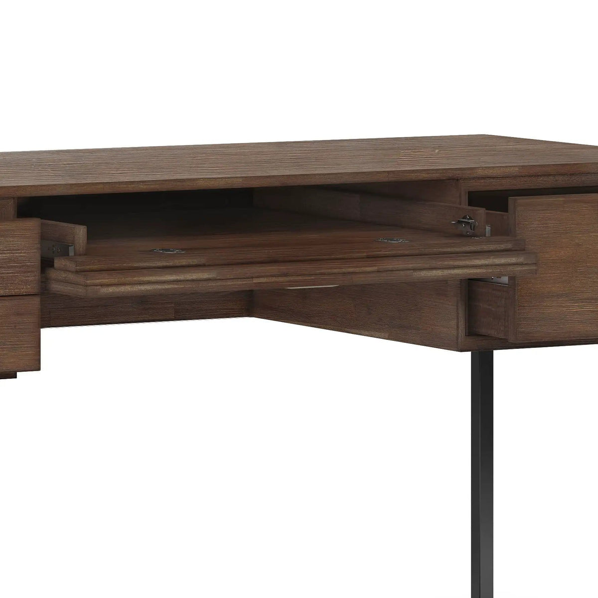 Richmond Desk | 60 x 24 x 31 in | Acacia Wood & Metal | Rustic Natural Aged Brown