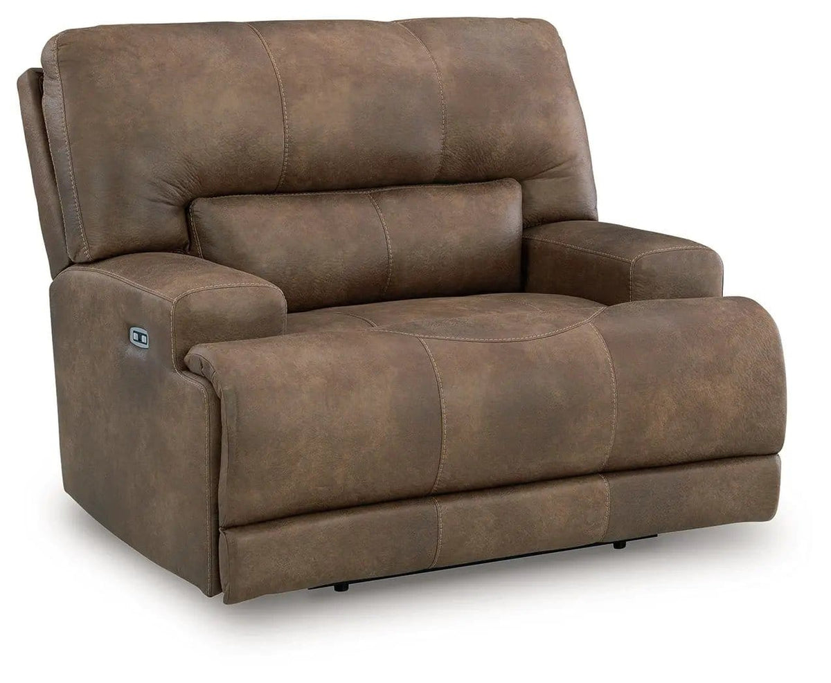 Beckley Place Power Recliner With Adjustable Headrest Reclining Chair | 50 x 42 x 42 in | Faux Leather & Metal | Earth