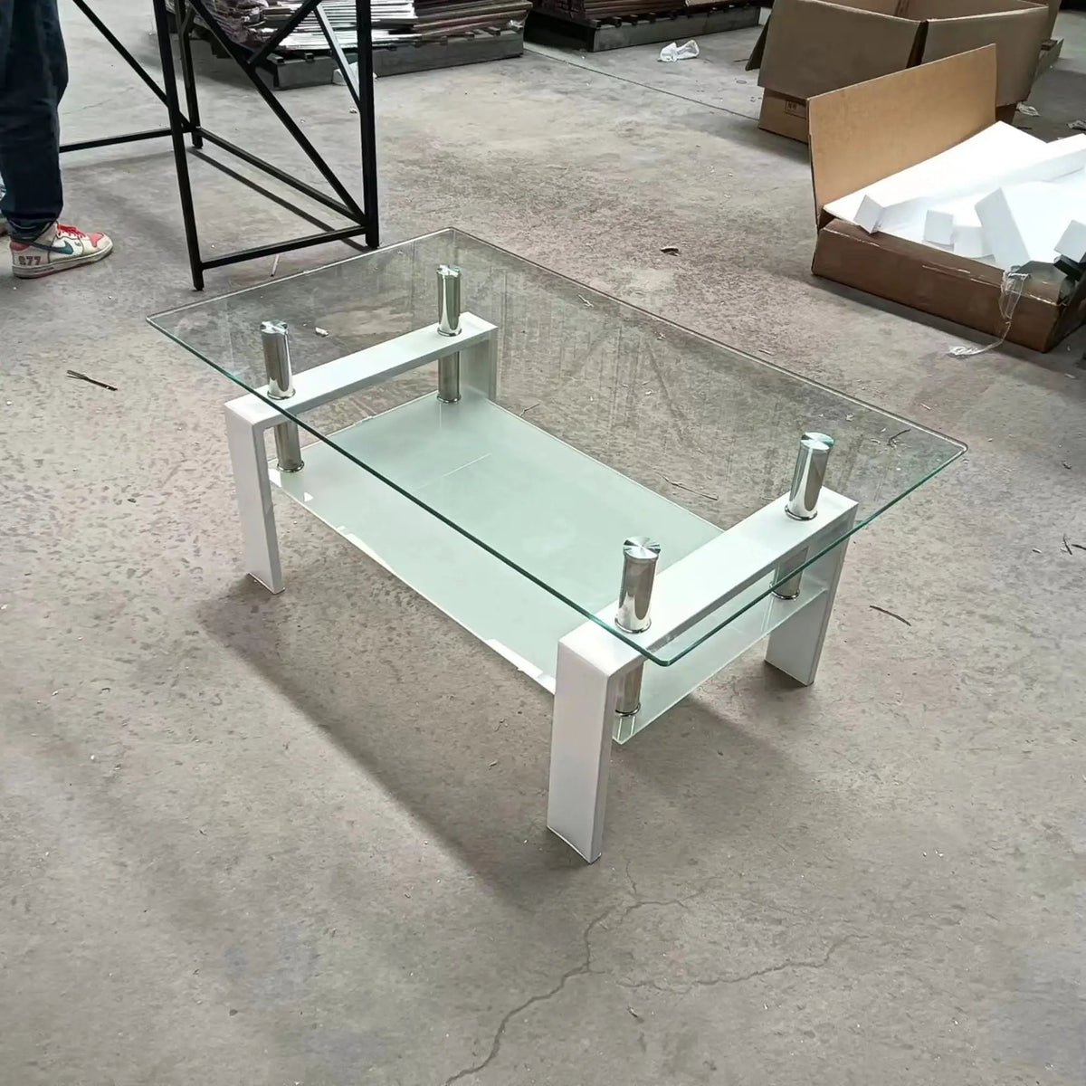 Tempered Glass Table | Hidden Storage | Easy Assembly