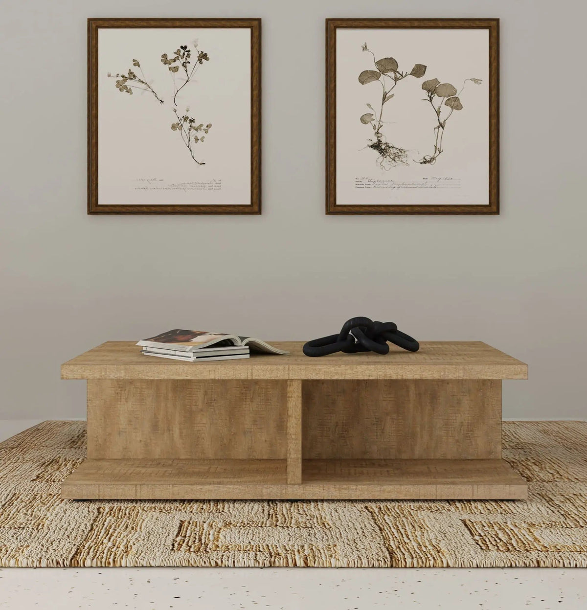 Cortona Square Engineered Wood Cocktail Coffee Table Mango | 54 x 33.75 x 16.25 in | Engineered Wood & Veneer | Living Room