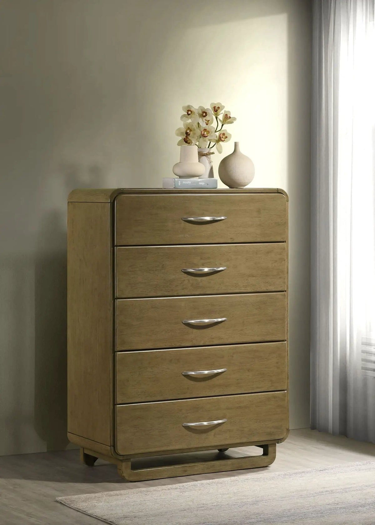 Amsbury 5-drawer Chest of Drawers Nutmeg | 35.5 x 19.75 x 49.75 in | 5-Drawer | Bedroom