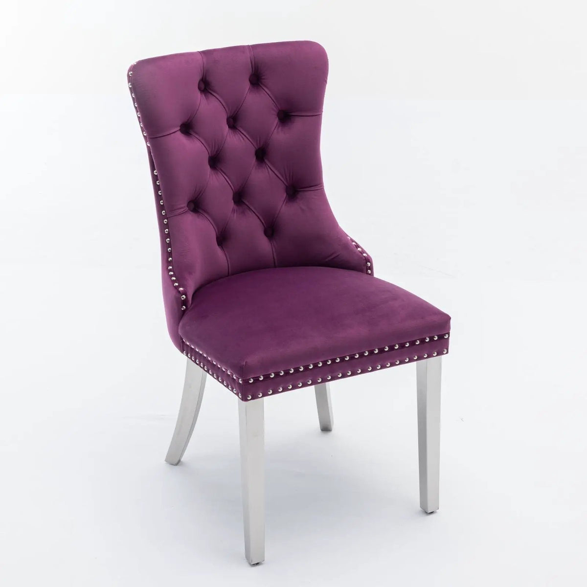 Dining Chair | Tufted Upholstery | Stainless Steel Legs | Set Of 2