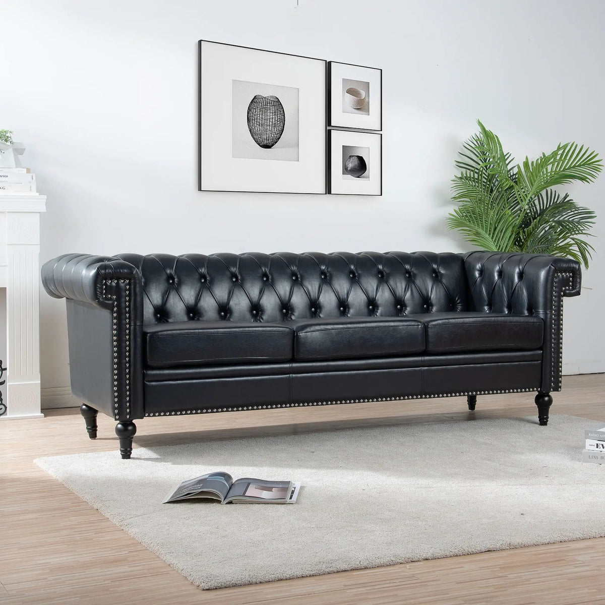 3 Seater Sofa | Square Arm Frame | Removable Cushions | High Density Fill