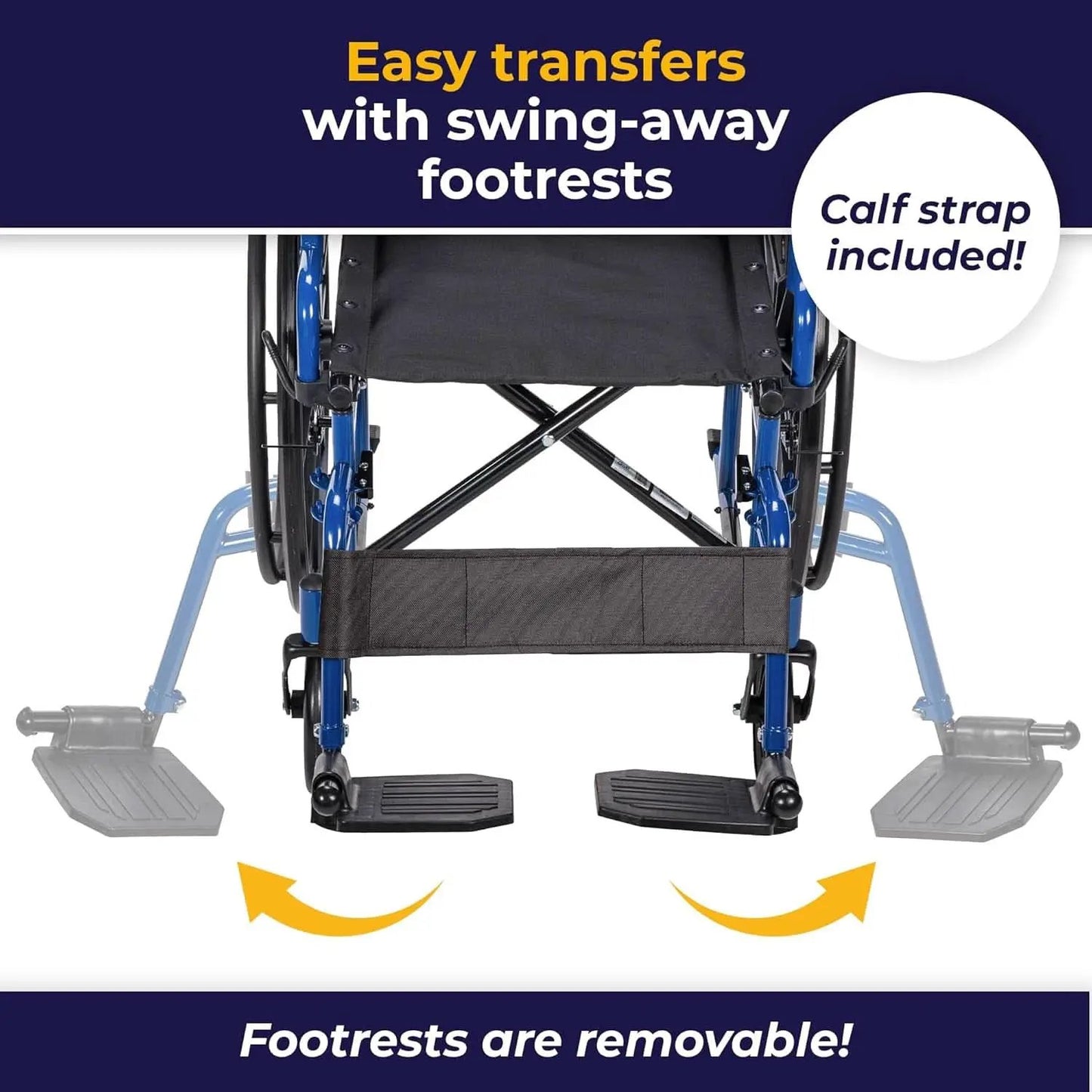 Blue Streak Folding Wheelchair With Flip Back Desk Arms 20 Inch Seat from PriceLows™