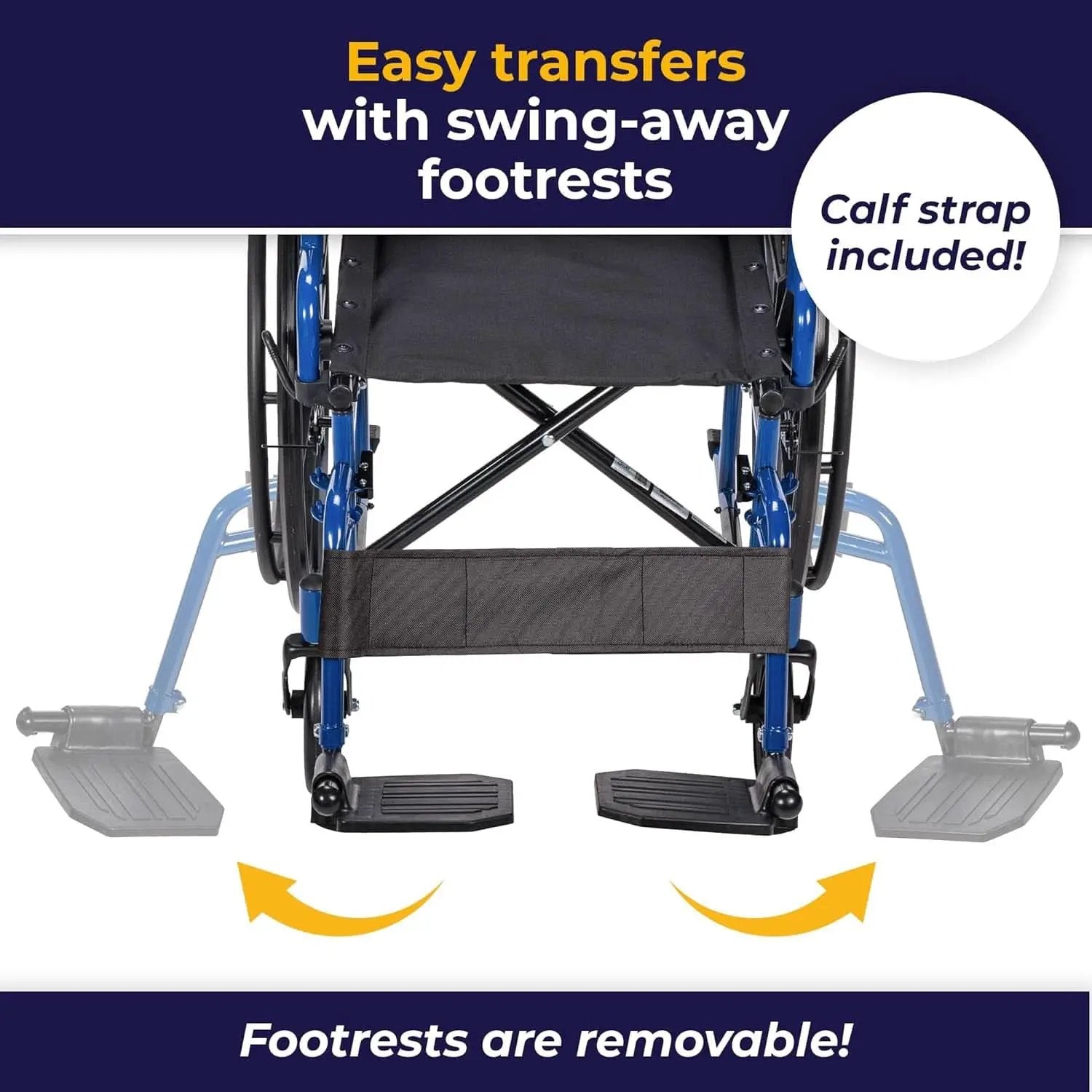 Blue Streak Folding Wheelchair With Flip Back Desk Arms 20 Inch Seat from PriceLows™