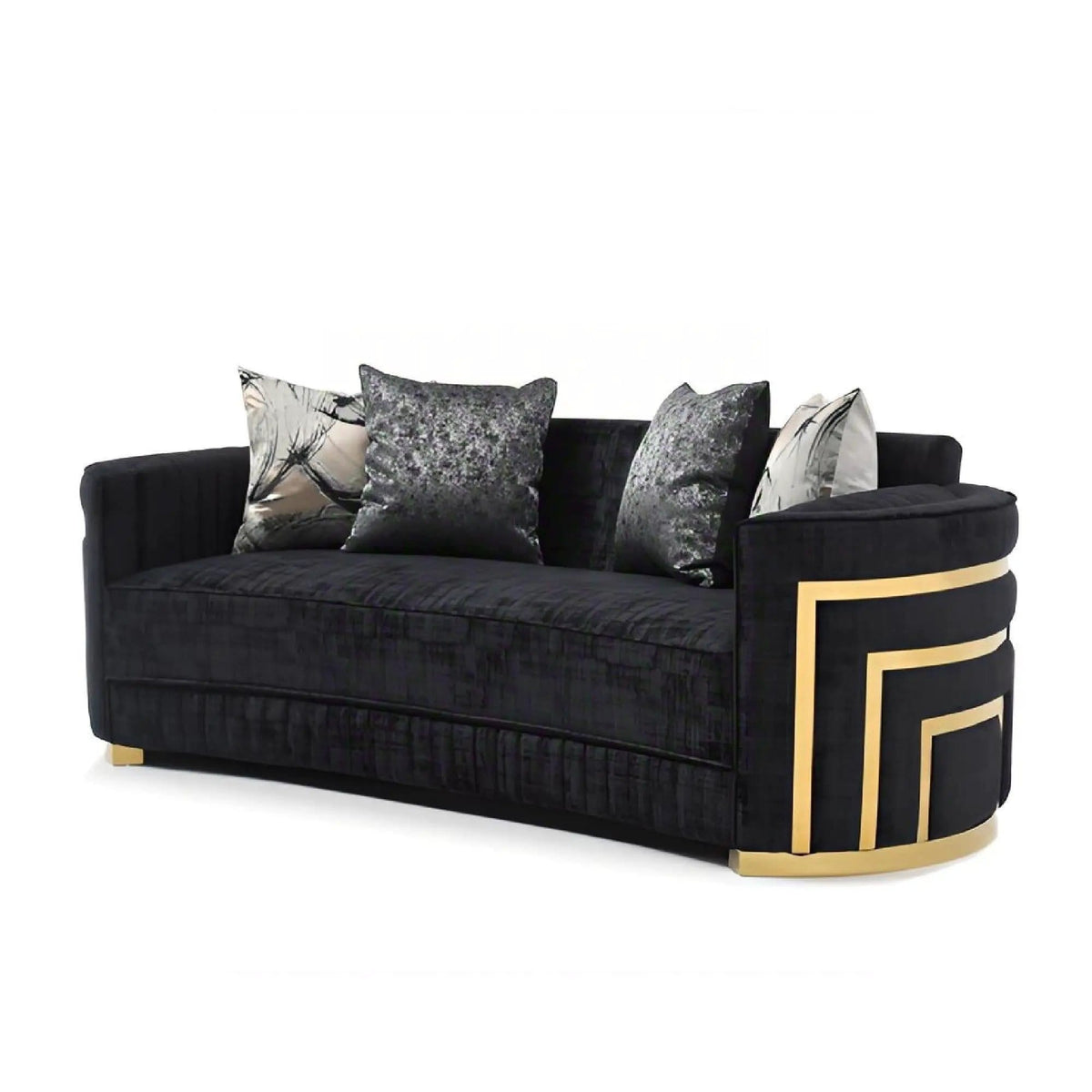 Soledad Sofa With Upholstery And Hued Accents | 91 x 38 x 33 in | Living Room Furniture | Black