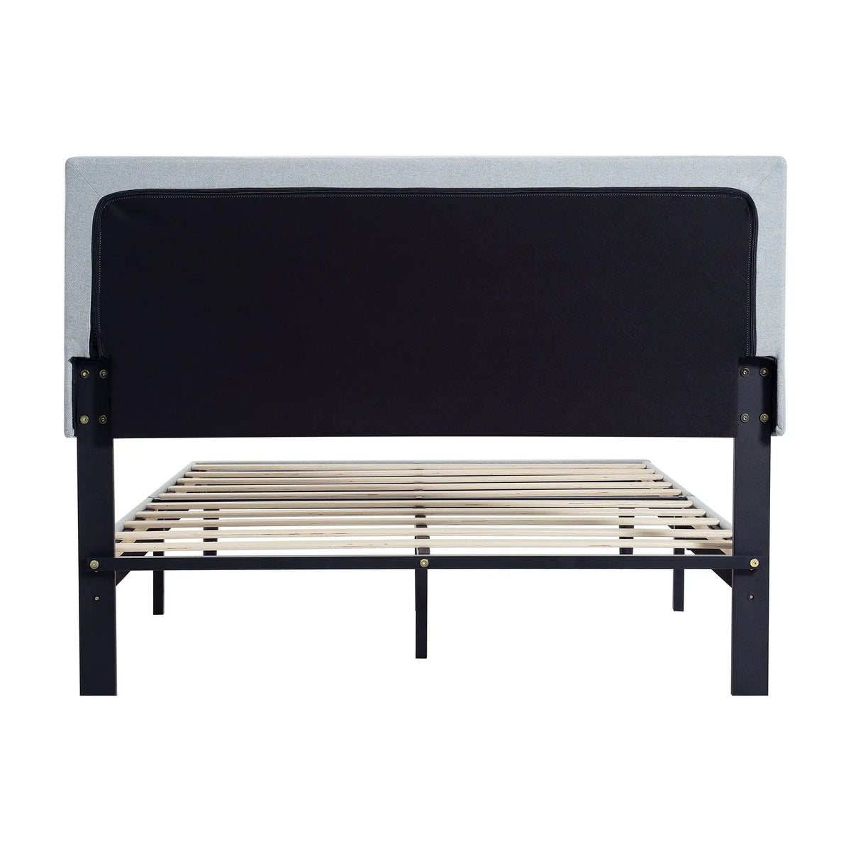 Platform Bed Frame | Button Tufted Headboard | Box Spring Free