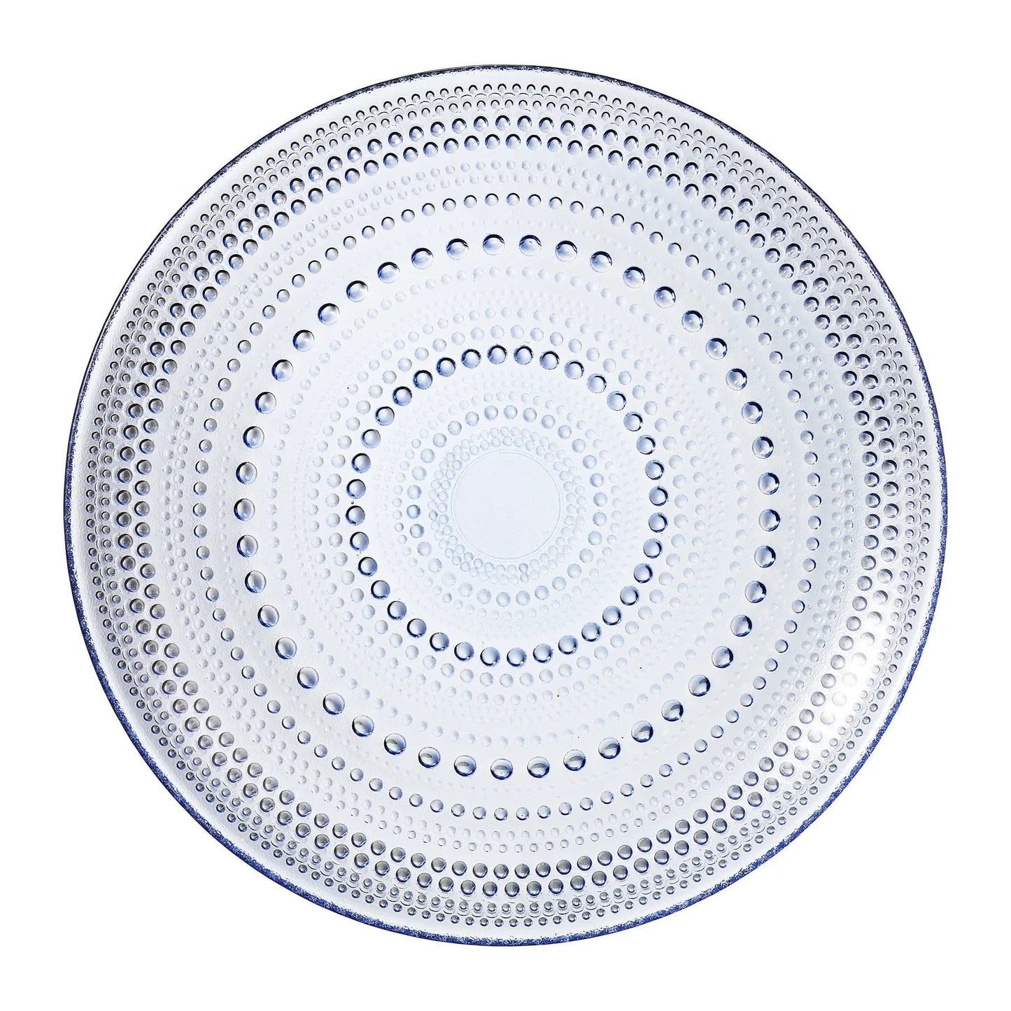 Glass Hobnail Dinner or Charger Plates | Set of 4 | Blue from PriceLows™