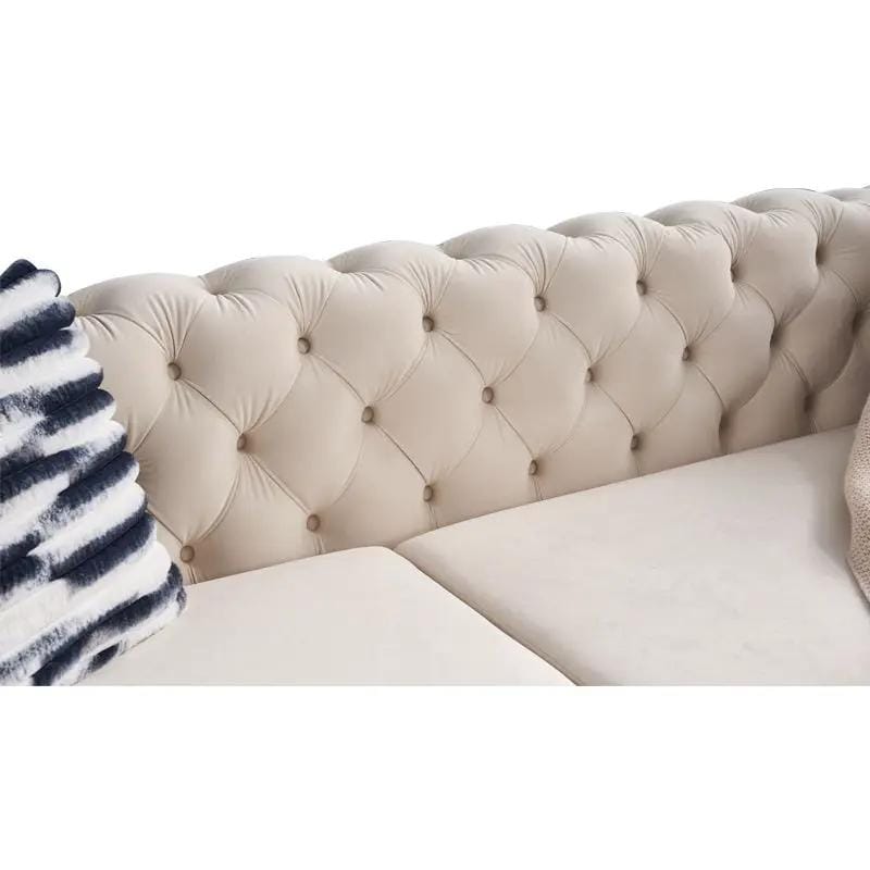 Chesterfield Modern Tufted Living Room Sofa, 84.25''W Couch | Stationary Sofa | Metal & Wood | Living Room
