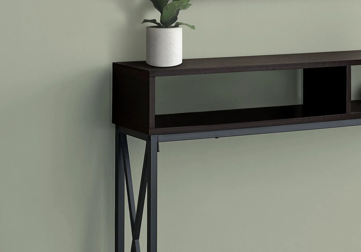 Wood-Look Entryway Console Table | 47.25 Inch Width | Metal X-Frame | Contemporary Design