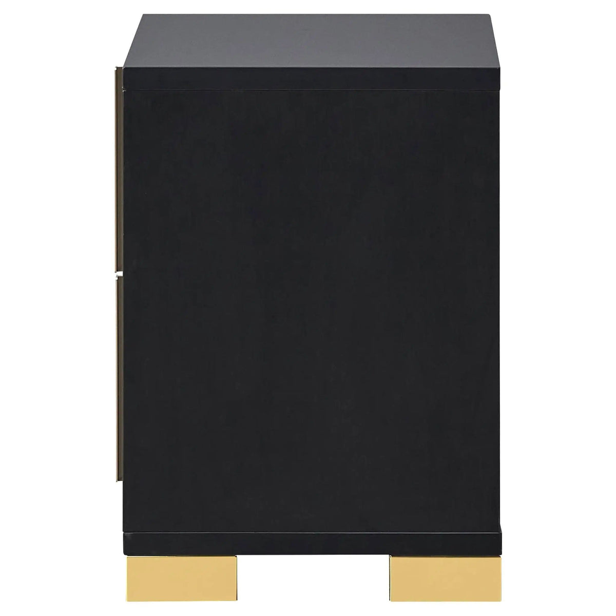 Marceline 2-drawer Nightstand | 21.75 x 16.25 x 22.25 in | Engineered Wood & Metal | Black