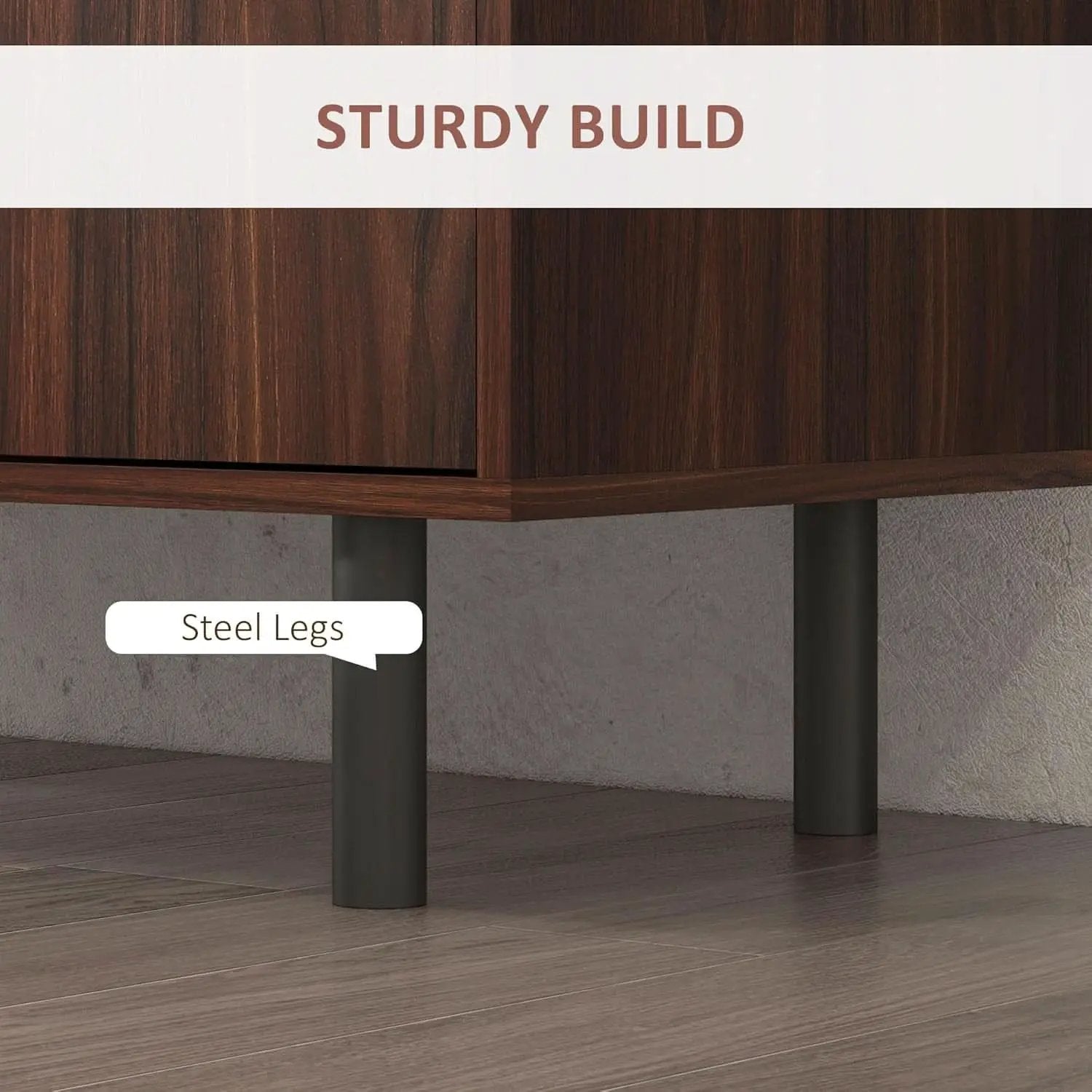 Rustic Brown Sideboard Buffet Cabinet With Three Drawers from PriceLows™