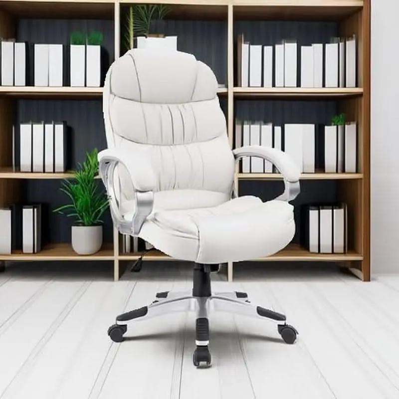 White High Back Office Chair With Adjustable Height from PriceLows™