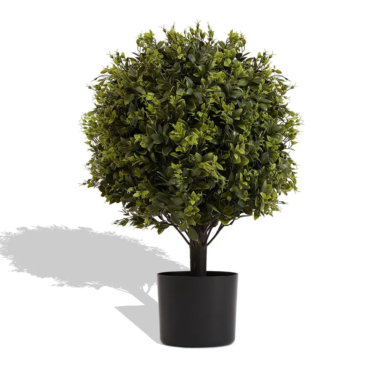 Artificial Ball Topiary Trees | Set Of 2 | 21.6 Inch Height | Indoor Outdoor Potted Decor